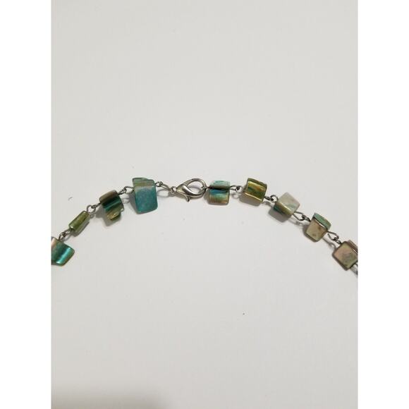 Thirty inch teal necklace teal shell beads b83 - Picture 3 of 8